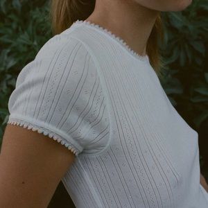 NWOT DÔEN Organic Cotton Vivi Tee - Salt